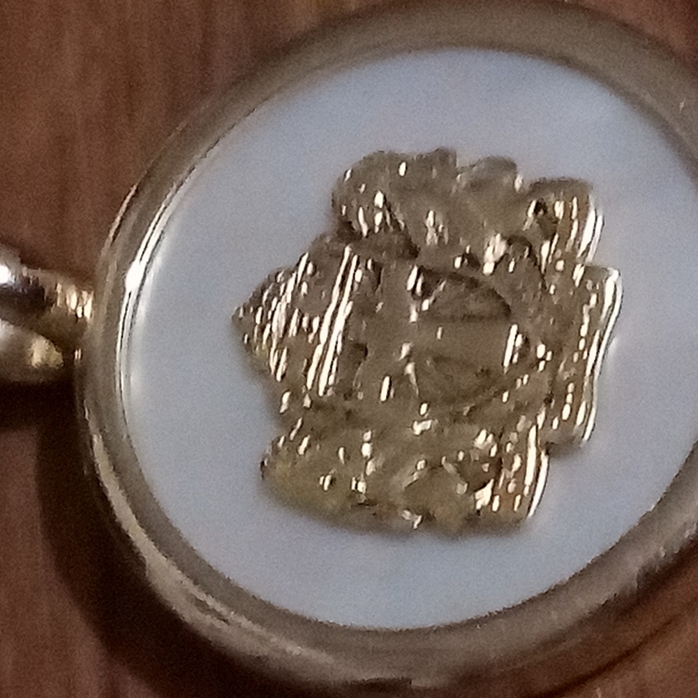 Trinity Broadcasting Network TBN Gold Tone Pendant Charm Iridescent
